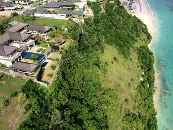 High angle shot of townscape