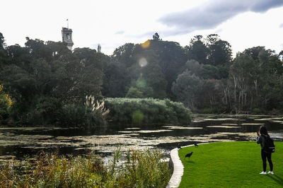 Silhouette of people against sky