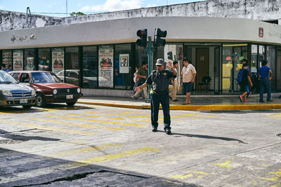 People on city street