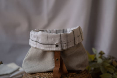 Close-up of mannequin on table