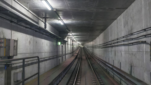 Interior of railroad tunnel