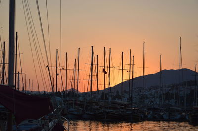 Yachts in bodrum bay on the mediterranean sea