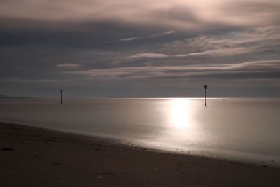 Scenic view of sea at sunset