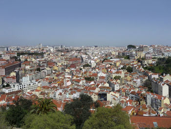 Aerial view of townscape against sky