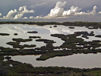 View of sea against cloudy sky