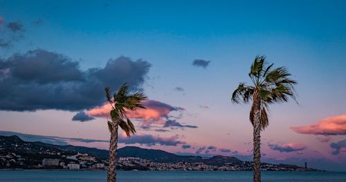 Scenic view of sea against sky at sunset