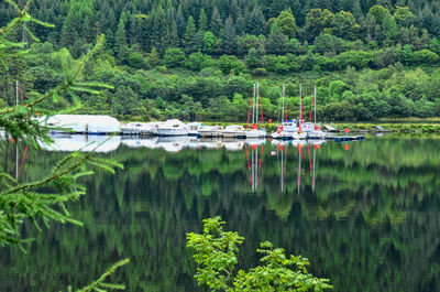 Boats in lake