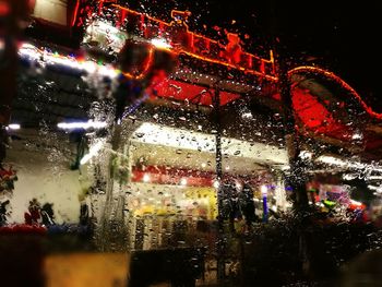 Close-up of wet window in rainy season