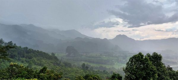 Scenic view of mountains against sky