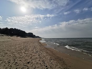 Scenic view of beach against sky