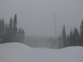 Scenic view of snow covered landscape