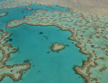 High angle view of water on beach