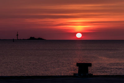 Scenic view of sea during sunset
