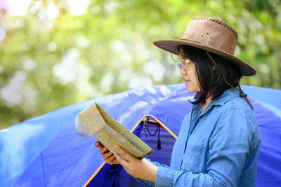 Woman holding umbrella