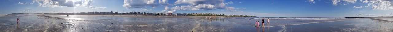 Panoramic view of sea against sky during winter