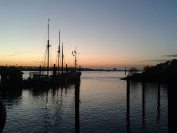 Scenic view of sea at sunset