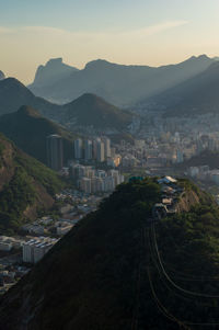 Detail of the city of rio de janeiro in brazil seen from the famous sugar loaf mountain