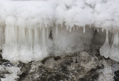 Panoramic shot of frozen water