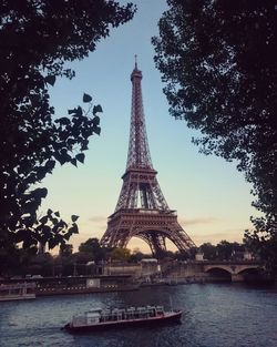View of tower in city