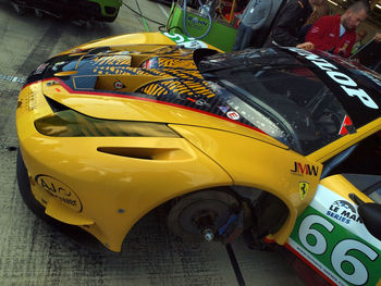 Close-up of yellow car