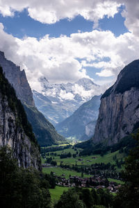 Scenic view of mountains against sky