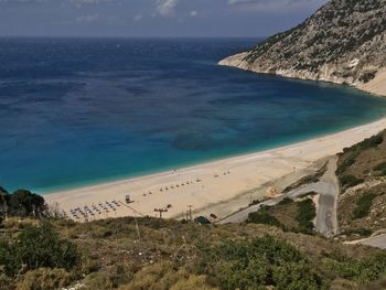 High angle view of beach