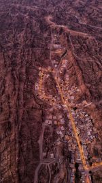 Aerial view of rock formation