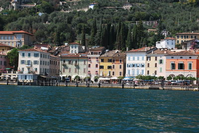 View of buildings by sea