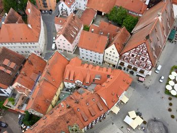 High angle view of residential district