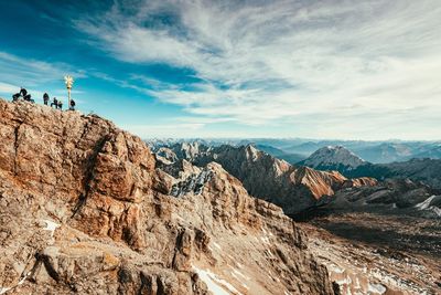 Scenic view of rocky mountains against sky