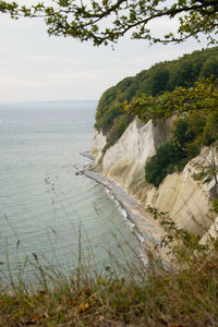 Scenic view of bay against sky