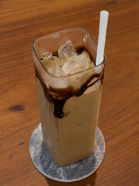 Close-up of ice cream on table