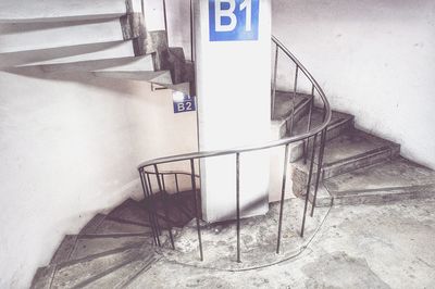 High angle view of staircase