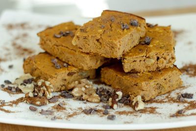 Close-up of cookies in plate