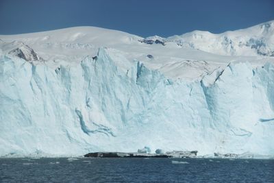 Scenic view of frozen sea against sky