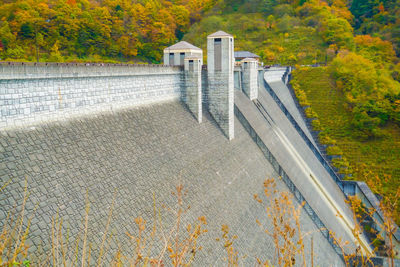 High angle view of bridge over river