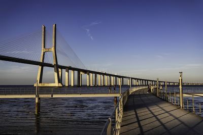 View of suspension bridge against sky