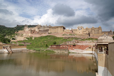 Castle against cloudy sky