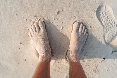 Low section of person on sand