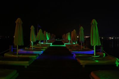 View of illuminated lights at night