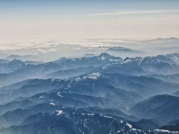 Scenic view of mountains against sky