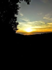 Scenic view of silhouette landscape against sky during sunset