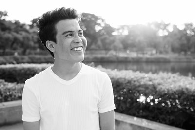 Portrait of young man looking away