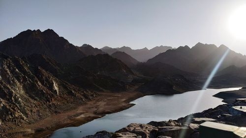 Panoramic view of mountains against sky