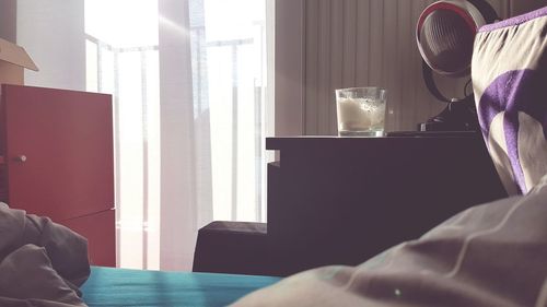 Cat looking through window