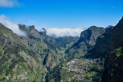 Scenic view of mountains against sky