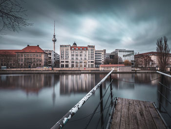 Reflection of buildings in river