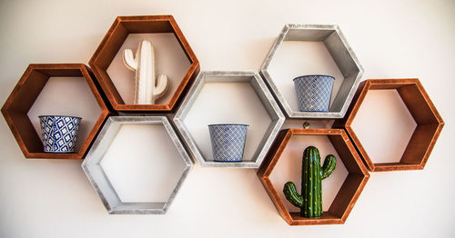 Low angle view of patterned ceiling