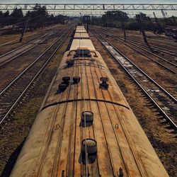 High angle view of railroad tracks
