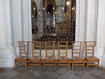 Chairs and tables in building